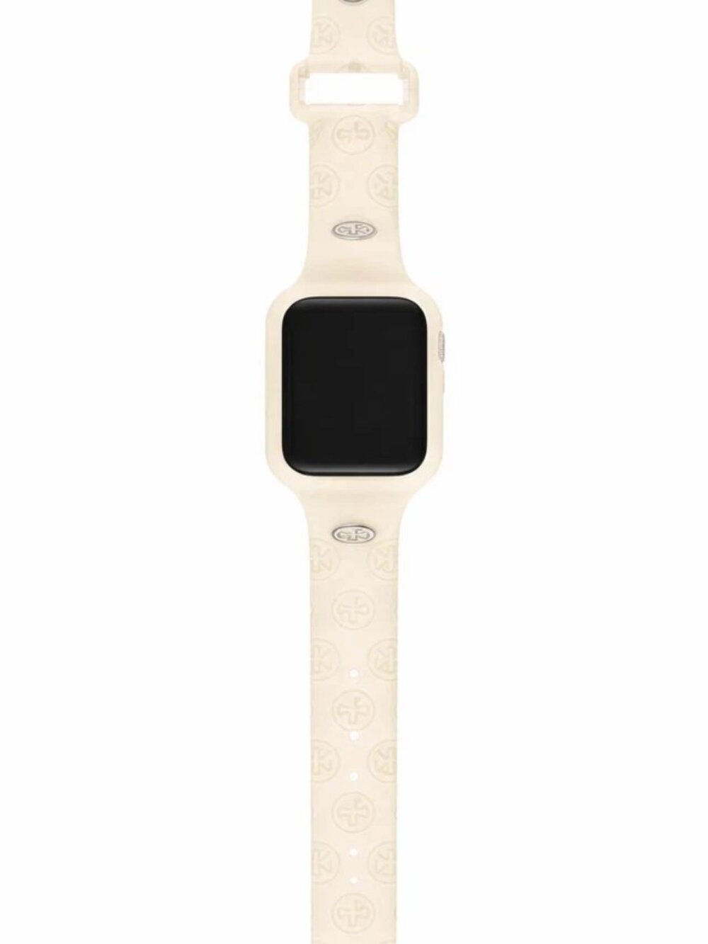 Tory Burch Ivory Silicone Apple Watch Band 41mm for Series 7 8 9